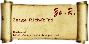 Zsiga Richárd névjegykártya